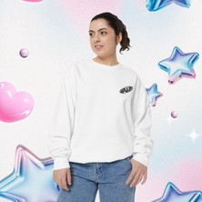 Sueso Store Sueso Store New Jeans Unisex Nakışlı Y2K Beyaz Sweatshirt