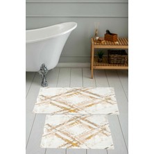 Rovigo Home Dijital Baskı  Modern Banyo Halısı Ikili Banyo Paspası RVG5-0769  100 x 60+60 x 50  cm