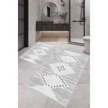 Eliana Home Dijital Baskı  Modern Banyo Halısı Ikili Banyo Paspası LNA5-0406  100 x 60+60 x 50  cm