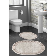 Eliana Home Dijital Baskı  Modern Banyo Halısı Ikili Banyo Paspası LNA5-HT899  100 x 60+60 x 50  cm