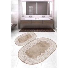 Eliana Home Dijital Baskı  Modern Banyo Halısı Ikili Banyo Paspası LNA5-HK104  100 x 60+60 x 50  cm