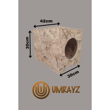 Umrayz Dış Mekan Yağmura ve Soğuğa Dayanıklı Osb Kedi Evi Yuvası Sokak Dostlarımız İçin