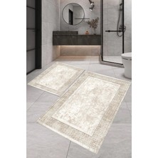 Eliana Home Dijital Baskı  Modern Banyo Halısı Ikili Banyo Paspası LNA5-SD704  100 x 60+60 x 50  cm