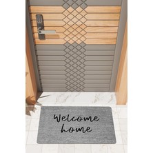 Rug Mood Modern Dijtal Baskı Gri Welcome Home Kapı Önü Paspası Kapı Önü Paspası