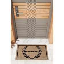 Rug Mood Modern Dijtal Baskı Yapraklı Hoşgeldiniz Kapı Önü Paspası
