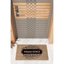Rug Mood Modern Dijtal Baskı Yuvarlak Hoşgeldiniz Leopar Kapı Önü Paspası