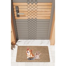 Rug Mood Modern Dijtal Baskı Köpekler Mama Kapı Önü Paspası