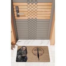 Rug Mood Modern Dijtal Baskı Kahverengi Yüzüklerin Efendisi Kapı Önü Paspası