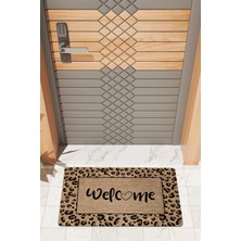Rug Mood Modern Dijtal Baskı Leopar Welcome Kapı Önü Paspası