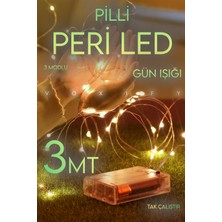 3 Metre Pilli Peri LED Dekor Işık Gün Işığı Yılbaşı Çam Ağacı Ev Süsleme Dekoratif Lamba Gün Işığı