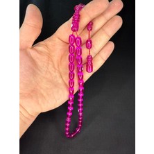 Anemore Collection Ateş Kehribar Tesbih Zar Benzetme Kapsül Kesim Mor Renk 12 MmX8 Mm T-803