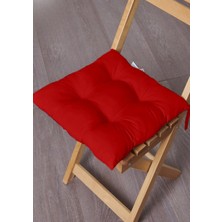 Lorien Dikim Kırmızı Pofuduk Sandalye Minderi 40 x 40 cm Rahat Oturum Sağlayan