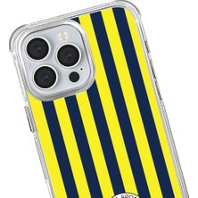 Piolent Apple iPhone 13 Pro Fenerbahçe Çubuklu Şeffaf Telefon Kılıfı