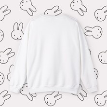 Sueso Store Sueso Store Miffy Unisex Nakışlı Y2K Beyaz Sweatshirt