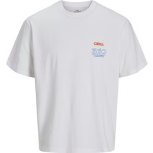 Jack & Jones Jorcompact Tee Ss Crew Neck Tg Erkek Beyaz/hawaıı Tshirt 12275397-99