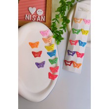 Nisan Kids Küçük Simli Kelebek Çıtçıt Toka 10 Adet