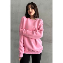 Zunop Kadın Bisiklet Yaka Oversize Sweatshirt