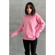 Zunop Kadın Bisiklet Yaka Oversize Sweatshirt