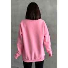 Zunop Kadın Bisiklet Yaka Oversize Sweatshirt