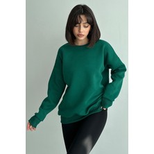 Zunop Kadın Bisiklet Yaka Oversize Sweatshirt