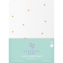 Casadora Baby Stars 100% Pamuk Saten Lastikli Bebek/çocuk Çarşafı - 100 x 200 cm