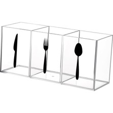 Akrilik Desktop Organizer Edensler Için Çatal Teş Clear (Yurt Dışından)