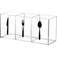 Akrilik Desktop Organizer Edensler Için Çatal Teş Clear (Yurt Dışından)