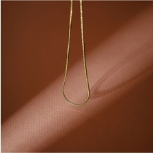 Byflorya Jewelry Çelik İnce İtalyan Zincir Kolye Balık Sırtı Yılan Zincir 1 mm Kararmaz Gold Renk 45&60 cm Unisex