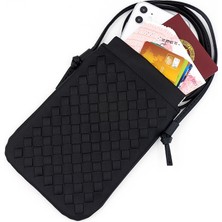 Moda Cep Telefonu Çantası Dokuma Doku Mini Omuz Crossbody Çantası Gündelik Değişim Depolama Çantası Kadın (Yurt Dışından)