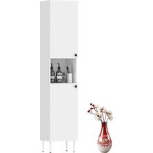 Dekorex BNY103BEYAZ İki Kapaklı Yüksek Banyo Dolabı
