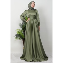 Giza Store Beli Pileli Saten Abiye Haki