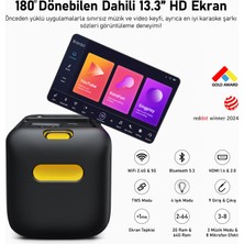 Ikarao Partybox Break X1 800W Karaoke Bluetooth Hoparlör Seti, 13.3" Dahili Tablet, 2 Kablosuz Gizlenebilir Otomatik Şarjlı Mikrofon, Rgb Işıklı Taşınabilir Ses Bombası Siyah