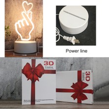 3D Üç Renkli LED Dekoratif Gece Lambası Ay Ayı Beyaz (Yurt Dışından)