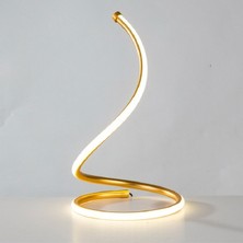 ZSHSKJ LED Spiral Masa Lambası Ev Oturma Odası Yatak Odası Dekorasyon Aydınlatma Altın (Yurt Dışından)