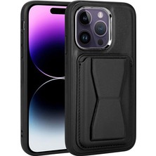 Tekno Grup Apple iPhone 14 Pro Uyumlu Kartlıklı Standlı ​pu Deri  Memo Kapak-Siyah