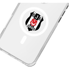 Piolent Apple iPhone 13 Beşiktaş Magsafe Logo Şeffaf Telefon Kılıfı