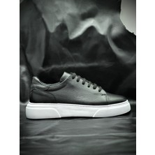 Hakiki Deri Siyah Spor Ayakkabı – Ortopedik & Rahat Günlük Ayakkabı, Erkek Sneaker, Casual, Erkek Ayakkabı