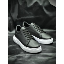 Hakiki Deri Siyah Spor Ayakkabı – Ortopedik & Rahat Günlük Ayakkabı, Erkek Sneaker, Casual, Erkek Ayakkabı