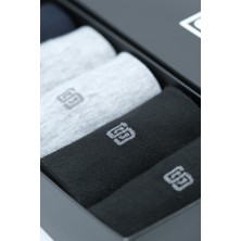 Stocalze Bambu Erkek Stocalze Logo Desenli Dikişsiz 6'lı Soket Çorap. Siyah Lacivert Antrasit Kutulu Erkek Çorap Seti