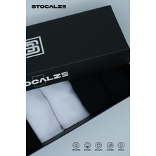 Stocalze Bambu Erkek Patik Çorap Dikişsiz Logo Desenli Premium Kutulu 6'lı (Siyah, Lacivert, Beyaz).