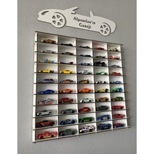Oyuncak Araba Rafı 1/64 Ölçek Beyaz (Hotwheels ve Matcbox Metal Küçük Arabalar Için Uygundur)