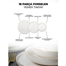 Farika Porselen Zühre 18 Parça 6 Kişilik Altın Yaldız Yemek Takımı