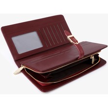 Runxi Life Hall Kadın Uzun Cüzdan Basit Taşınabilir Fermuarlı Clutch Kart Tutucu (Yurt Dışından)