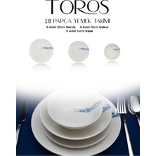Farika Porselen Toros 18 Parça 6 Kişilik Porselen Yemek Takımı