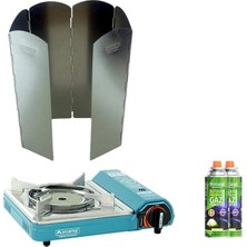 Orcamp Seramik Pro Kamp Ocak Mavi CK-508+6 Kanatlı Büyük Rüzgarlık RZ-556+2 Adet Kartuş KTS-227 ORC-009-C2