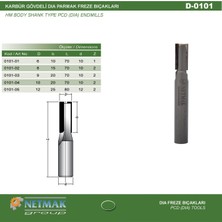 Netmak Karbür Gövdeli Dıa Parmak Freze Bıçağı 12X25X12 Z2 D101-05 12 mm