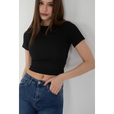 Wearflawless 2'li Adet Fitilli Kısa Kol ve Askılı Body Crop Bluz Seti