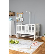 Bamgidoo Ahşap Beşik Anne Yanı Beşik Beyaz 70X130 - Uyku Setsiz Tek Yataklı