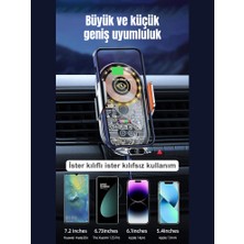 Bello 15w Kablosuz Şarjlı İndüksiyonlu 360 Döner Manyetik Sensörlü Araç Telefon Tutucu C13