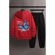 Uygun Tarz Unisex Kelebek Baskılı Eşofman Takımı